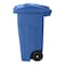 Toter 32 Gal. Blue Trash Can with Quiet Wheels and Attached Blue Lid ANA32 - alternate 5